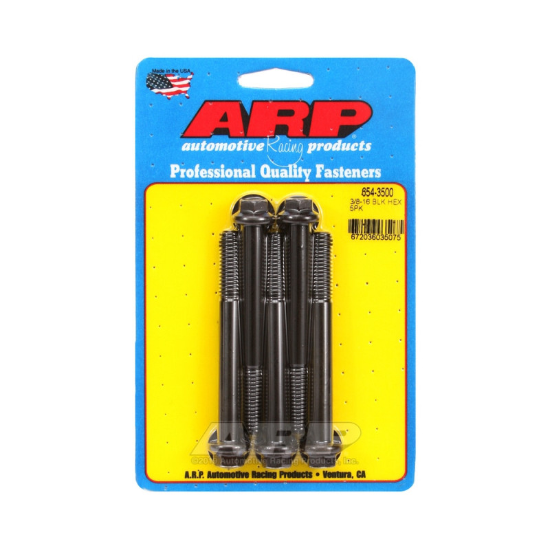 Set de șuruburi și piulițe universale ARP cu cap STD 3/8-16 – Hexagonale cu finisaj negru oxidat, x5 - ARP-654-3500 - 654-3500 - 3666618195070